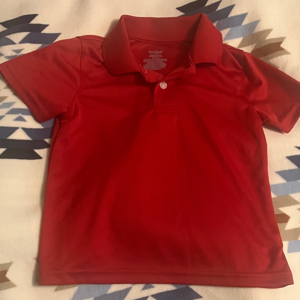 Cat & Jack Athletic Red Short-Sleeve Polo